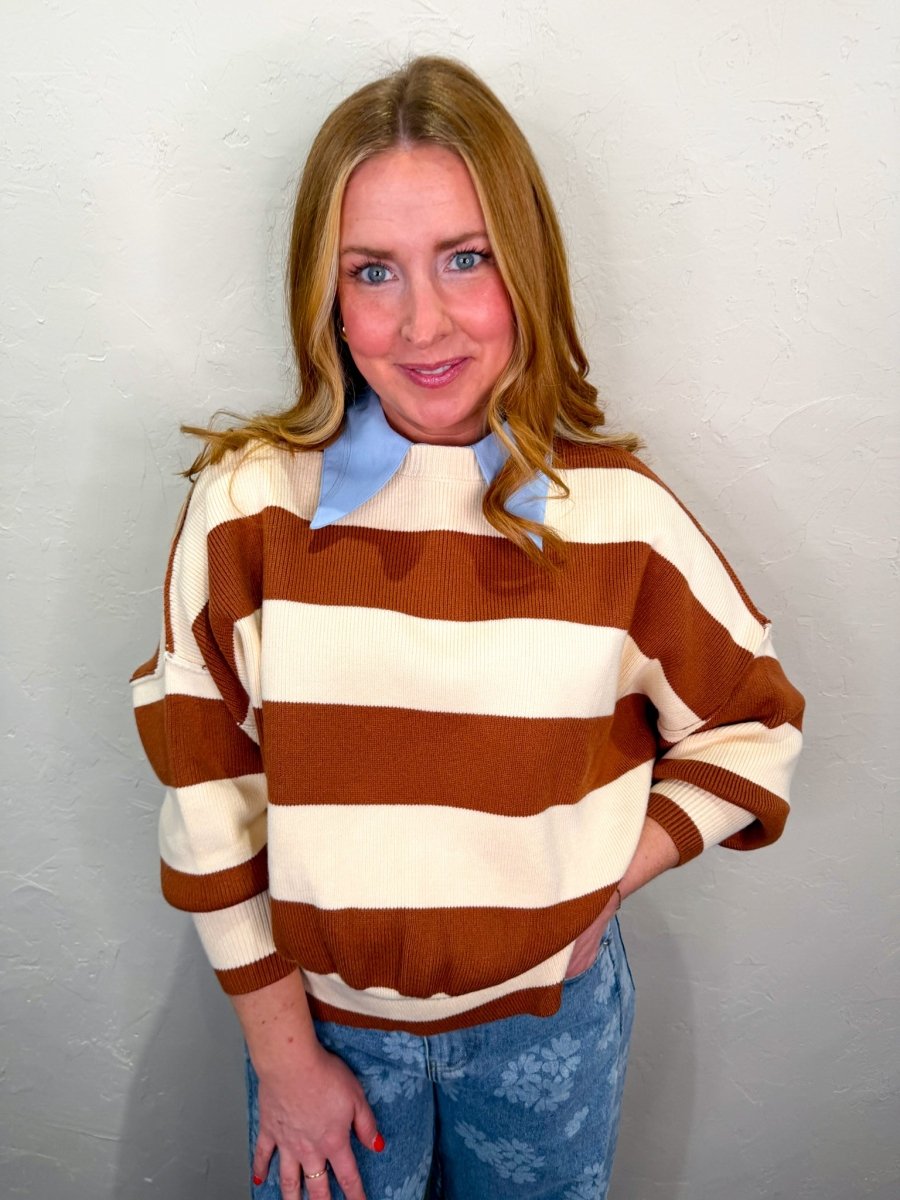 Rocky Road Striped Sweater - Revel Boutique