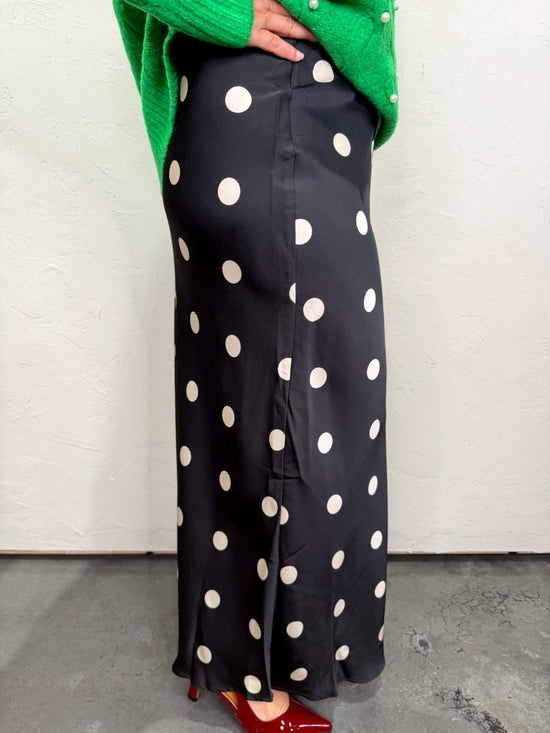 Ronnie Polkadot Skirt - Black/Cream - Revel Boutique