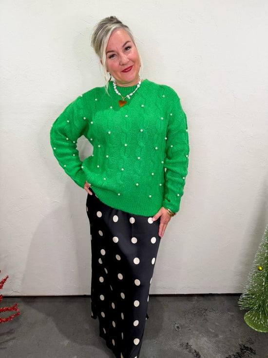 Ronnie Polkadot Skirt - Black/Cream - Revel Boutique