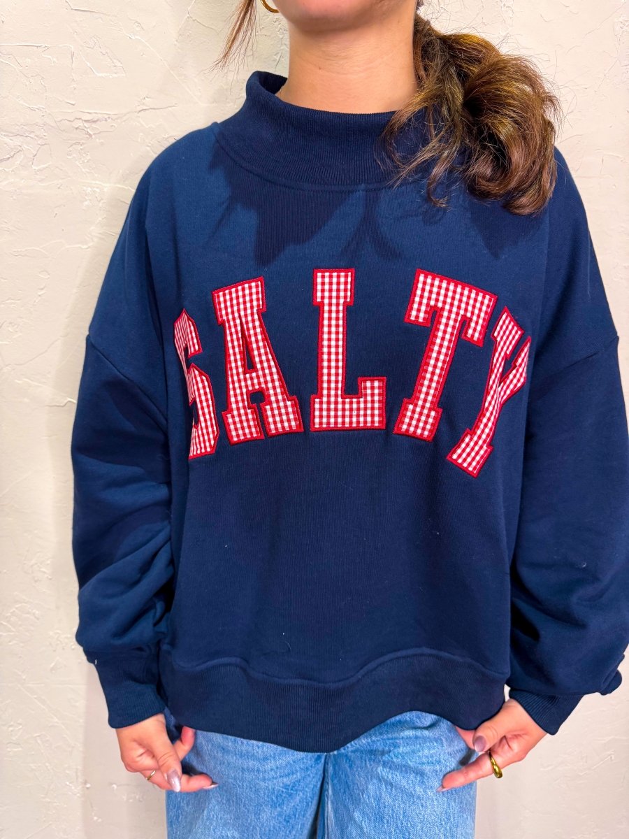 Salty Oversized Mock Neck - Revel Boutique