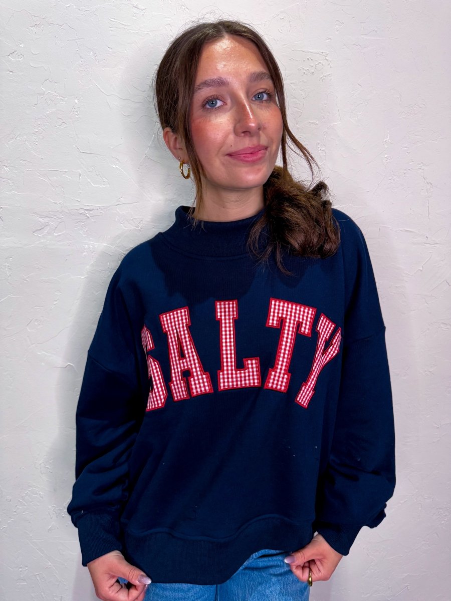 Salty Oversized Mock Neck - Revel Boutique