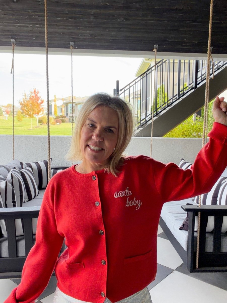 Santa Baby Beaded Cardigan - Revel Boutique