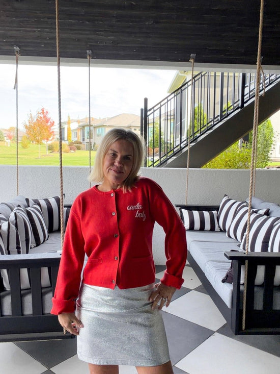 Santa Baby Beaded Cardigan - Revel Boutique