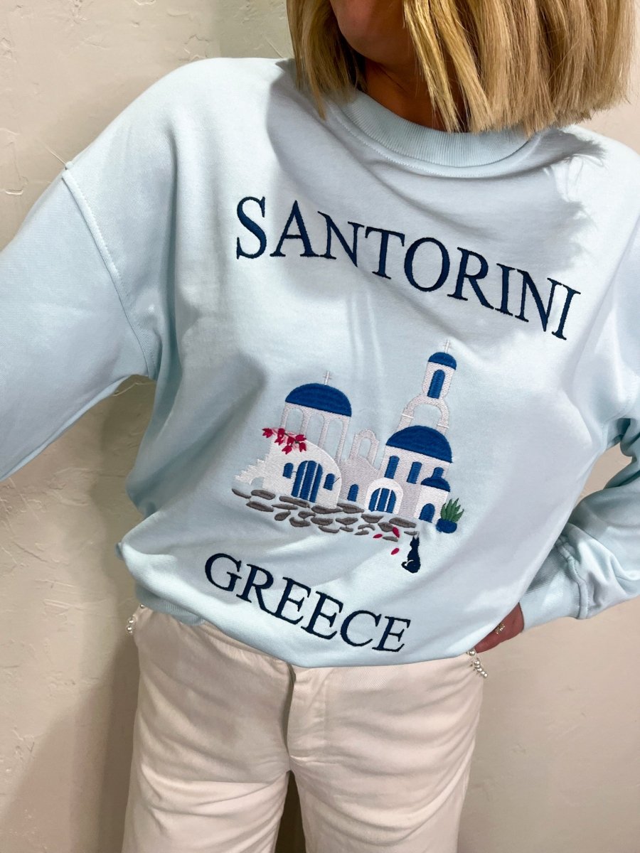 Santorini Embroidered Sweatshirt - Revel Boutique