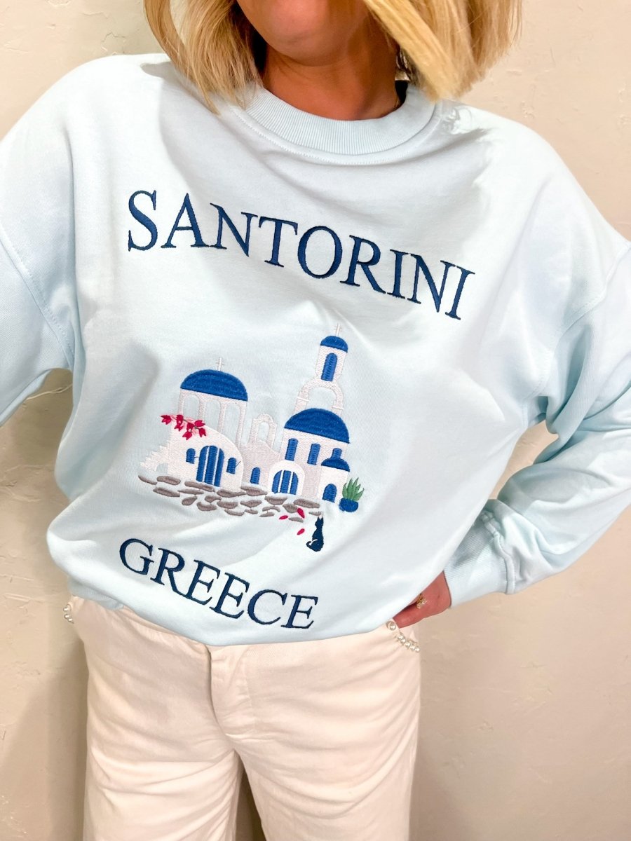Santorini Embroidered Sweatshirt - Revel Boutique