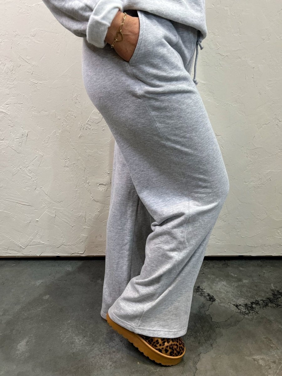 Saturday Drawstring Sweat - Heather Gray - Revel Boutique