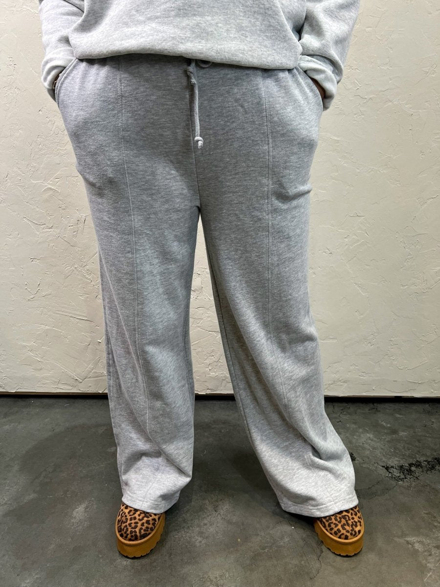 Saturday Drawstring Sweat - Heather Gray - Revel Boutique