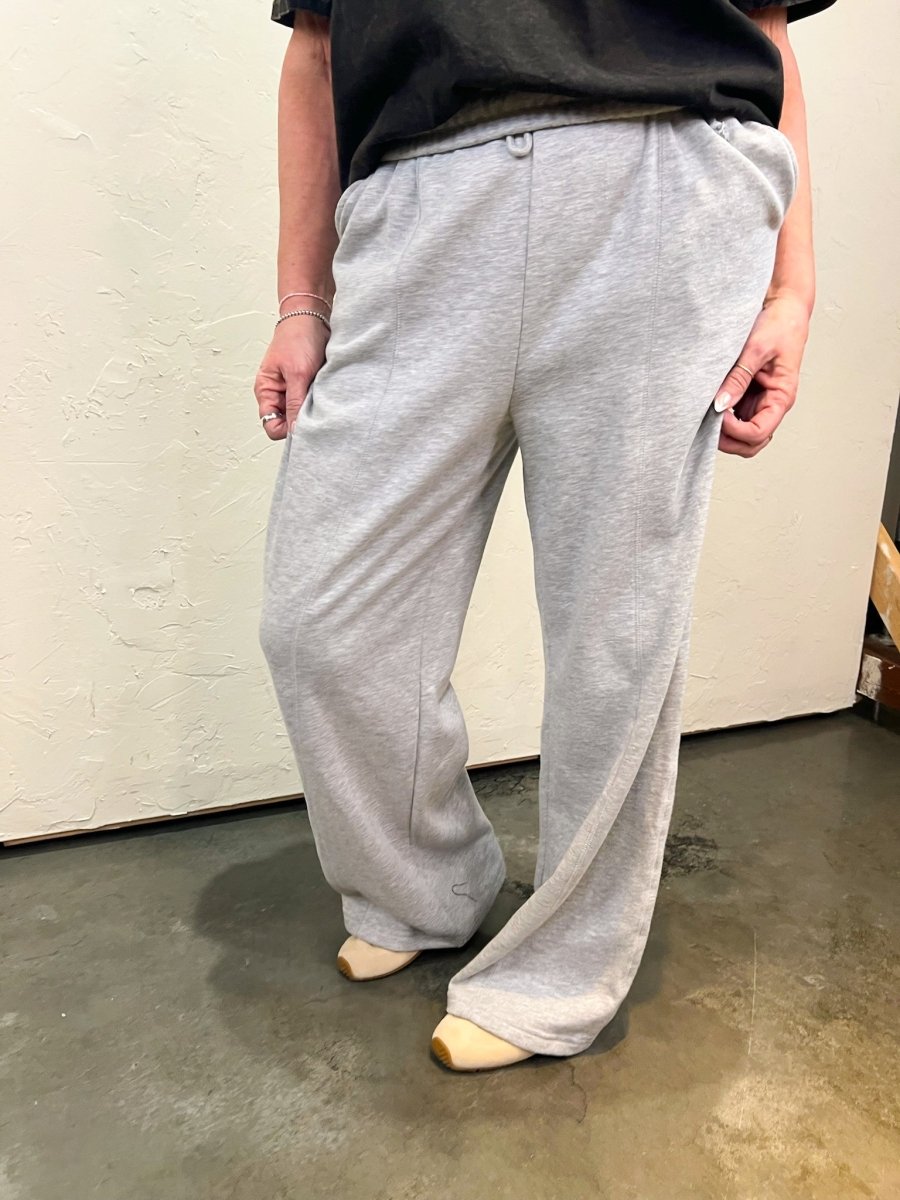 Saturday Drawstring Sweat - Heather Gray - Revel Boutique