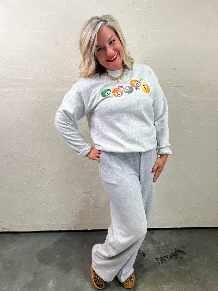 Saturday Drawstring Sweat - Heather Gray - Revel Boutique