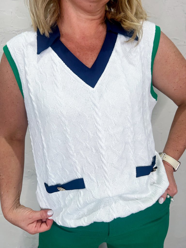 Scottie Contrast Knit Vest - Revel Boutique