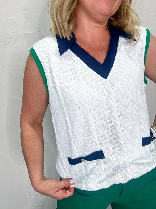 Scottie Contrast Knit Vest - Revel Boutique