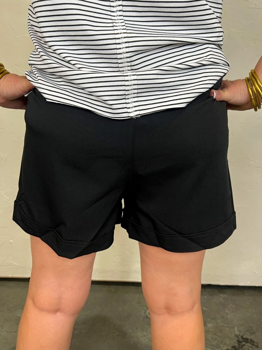 Shay High - Waisted Shorts - Black - Revel Boutique
