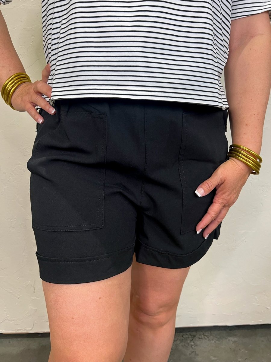 Shay High - Waisted Shorts - Black - Revel Boutique