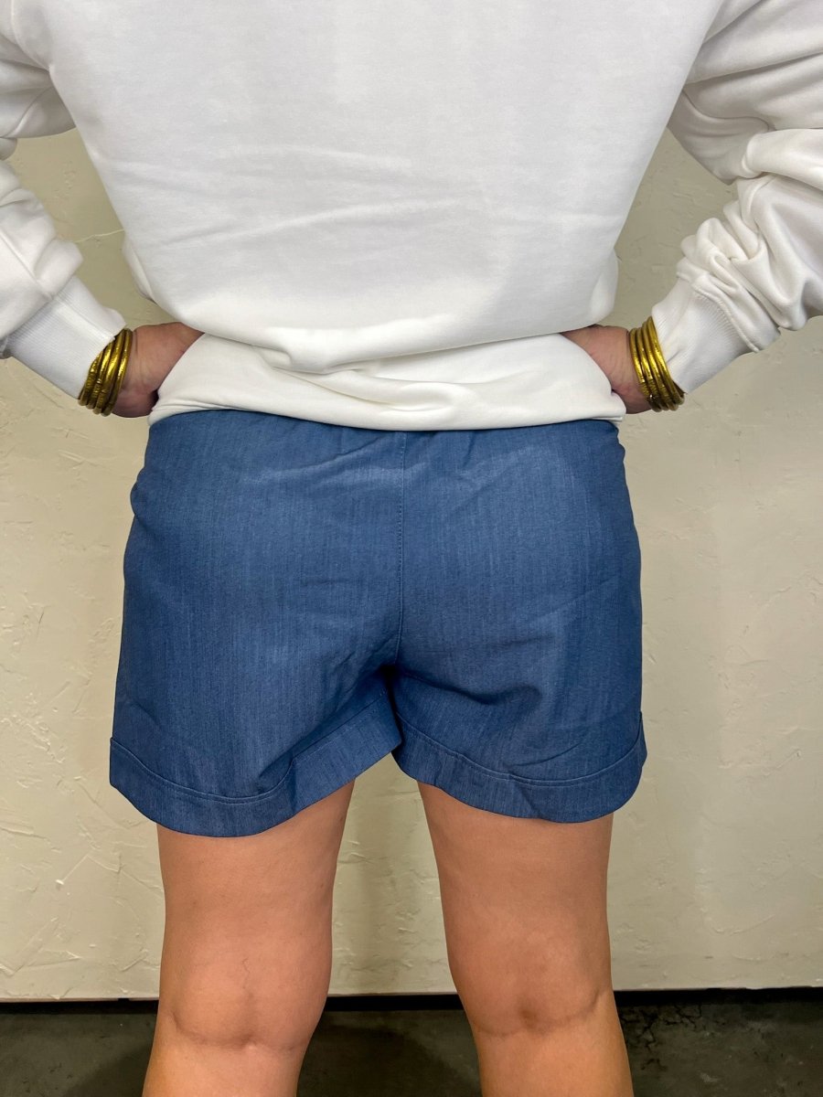 Shay High - Waisted Shorts - Indigo - Revel Boutique