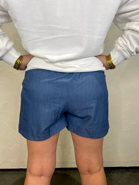 Shay High - Waisted Shorts - Indigo - Revel Boutique