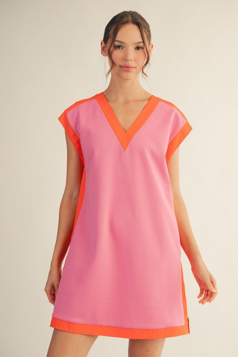Sherbert Contrast Dress - Revel Boutique