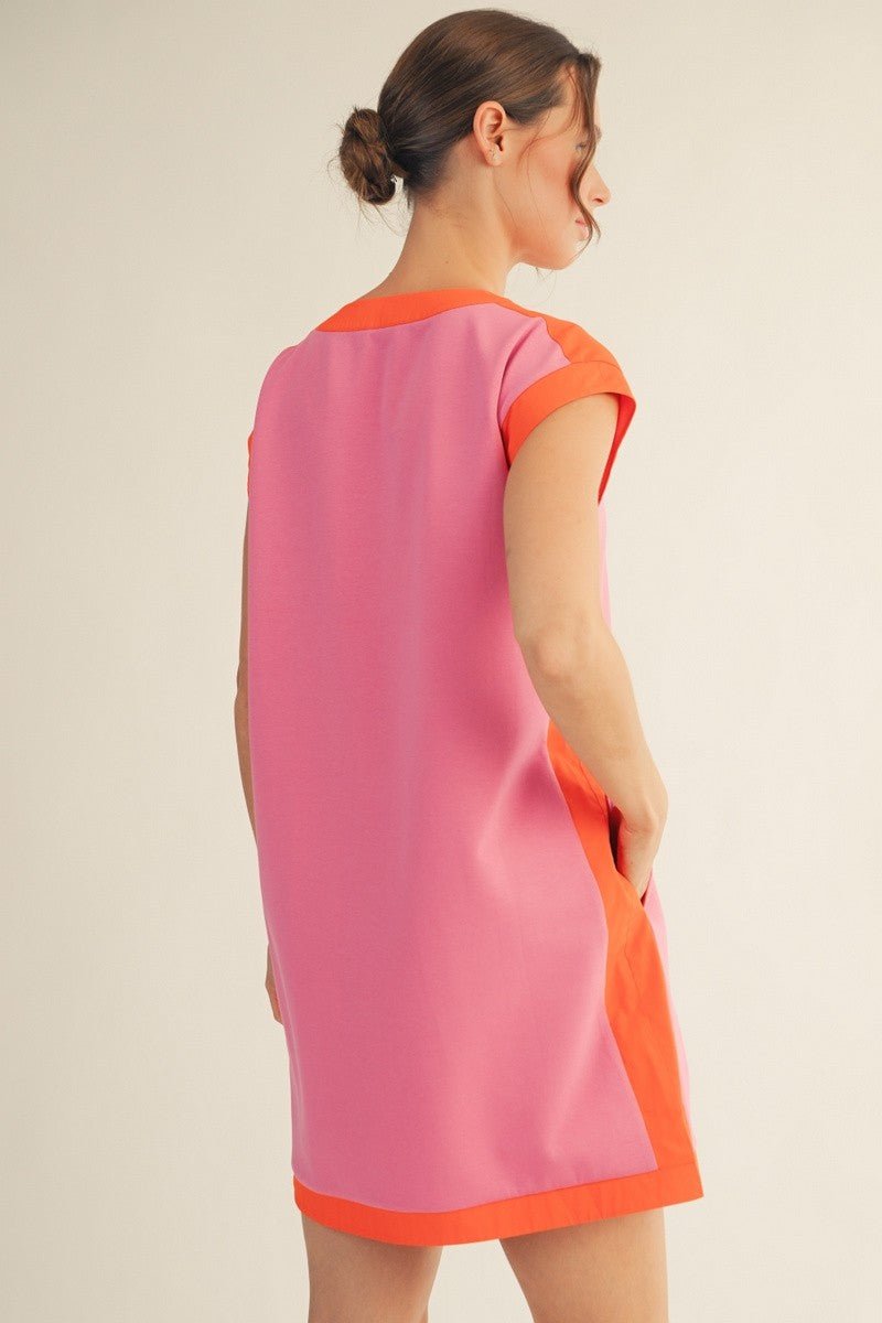 Sherbert Contrast Dress - Revel Boutique