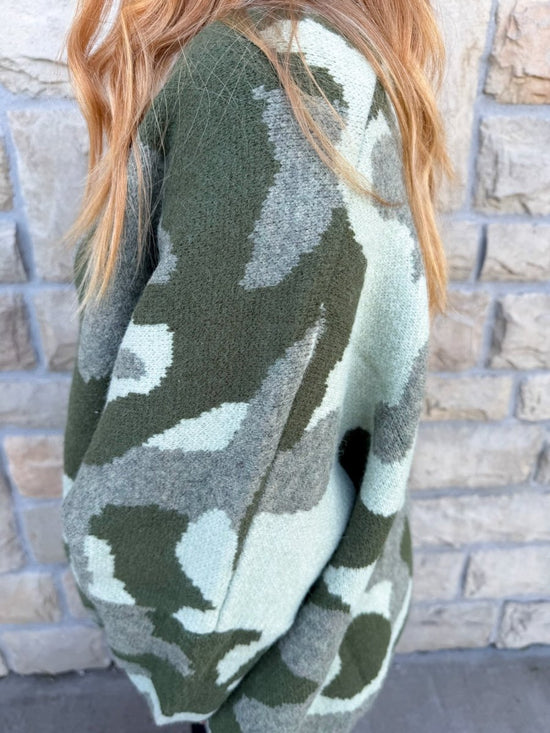 Sneak Away Camo Cardigan - Revel Boutique