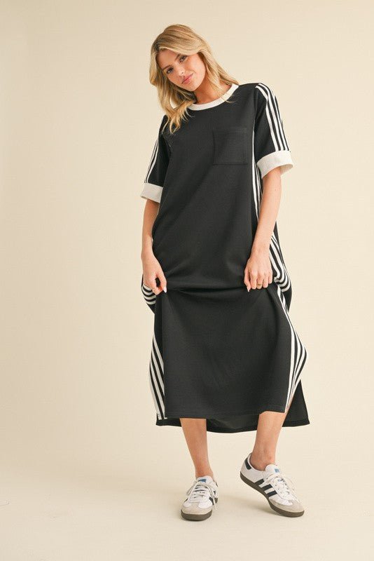 Sporty Chic Maxi Dress - Black - Revel Boutique