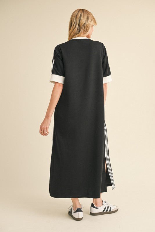 Sporty Chic Maxi Dress - Black - Revel Boutique