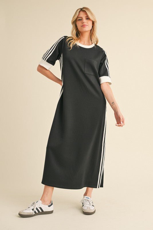Sporty Chic Maxi Dress - Black - Revel Boutique