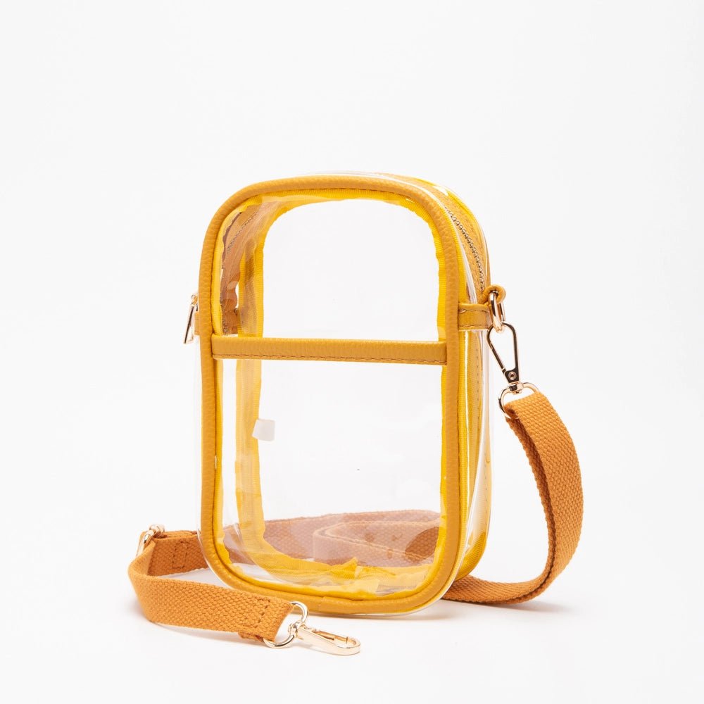 Square Up Clear Crossbody - Mustard - Revel Boutique