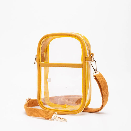 Square Up Clear Crossbody - Mustard - Revel Boutique