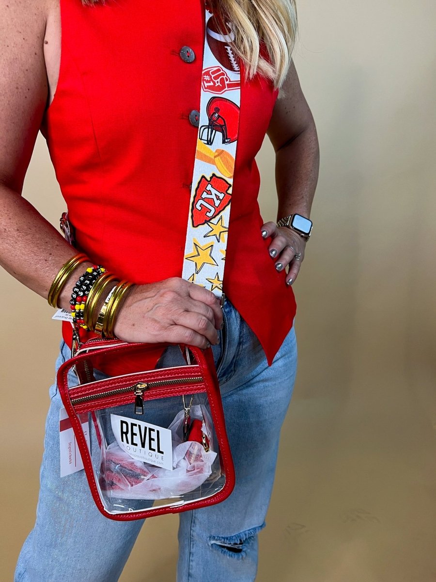 Square Up Clear Crossbody - Red - Revel Boutique