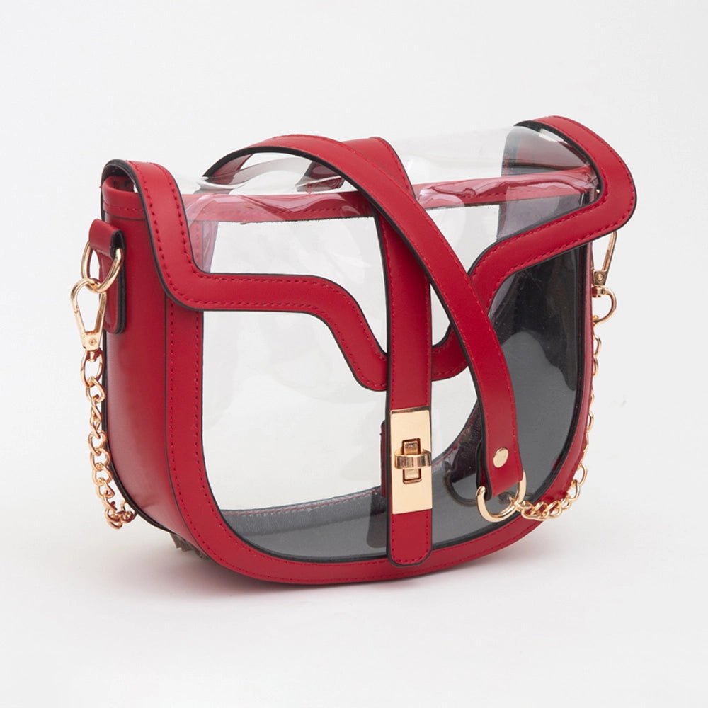 Stadium Saddle Bag- Red - Revel Boutique