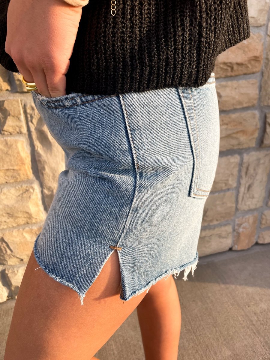 Step Up Side Slit Short - Revel Boutique