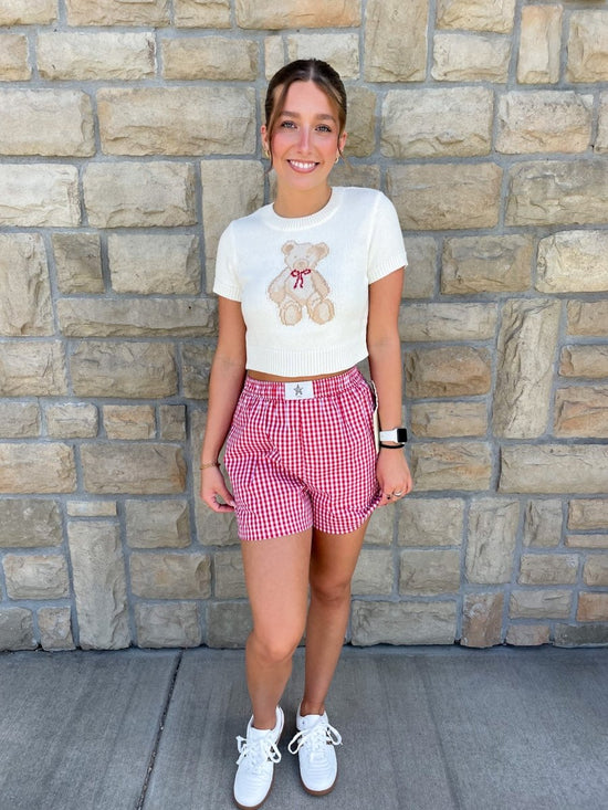 Steph Boxer Short - Red - Revel Boutique