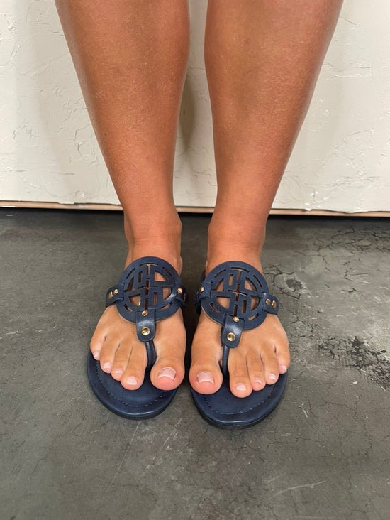 Storm Studded Sandal - Navy - Revel Boutique