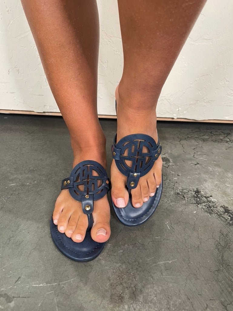 Storm Studded Sandal - Navy - Revel Boutique