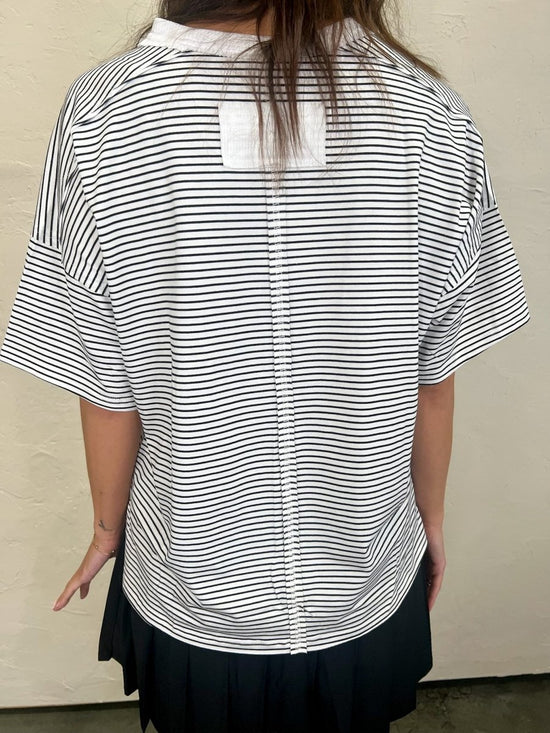 Streamline Stripe Top - Black - Revel Boutique