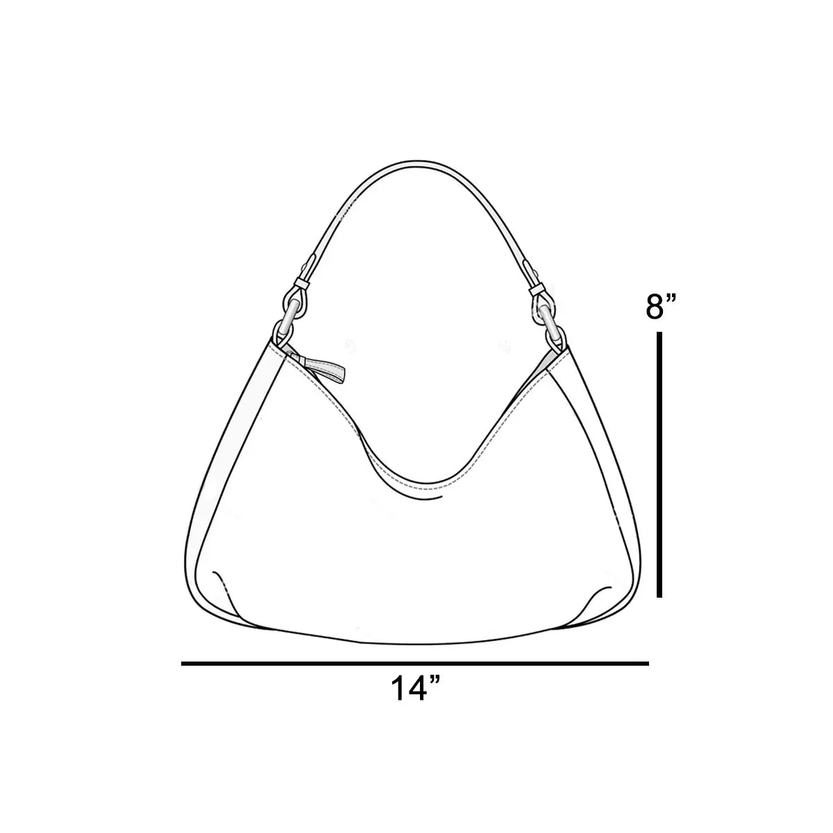 Studded Soft Hobo Shoulder Bag - Black - Revel Boutique