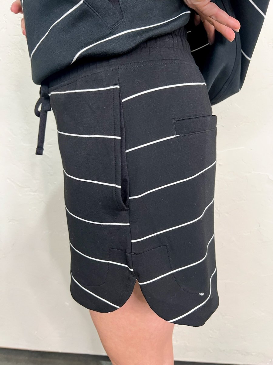Studio Stripe Shorts - Black - Revel Boutique