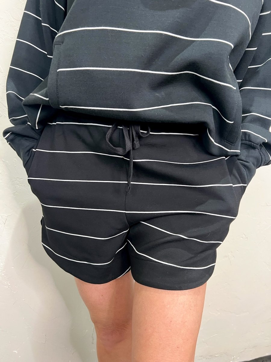 Studio Stripe Shorts - Black - Revel Boutique