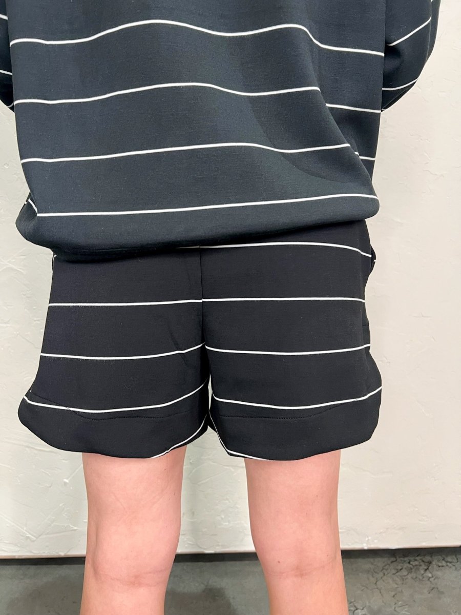 Studio Stripe Shorts - Black - Revel Boutique