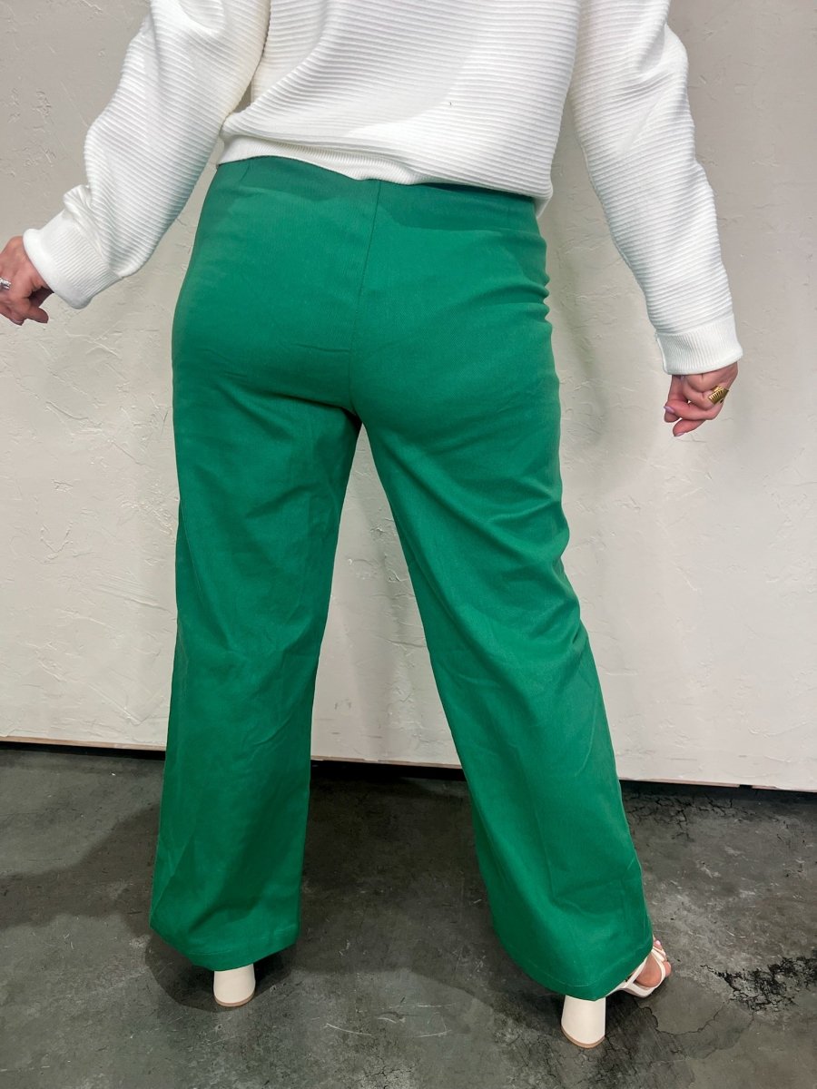 Subtle Glam Pants - Green - Revel Boutique