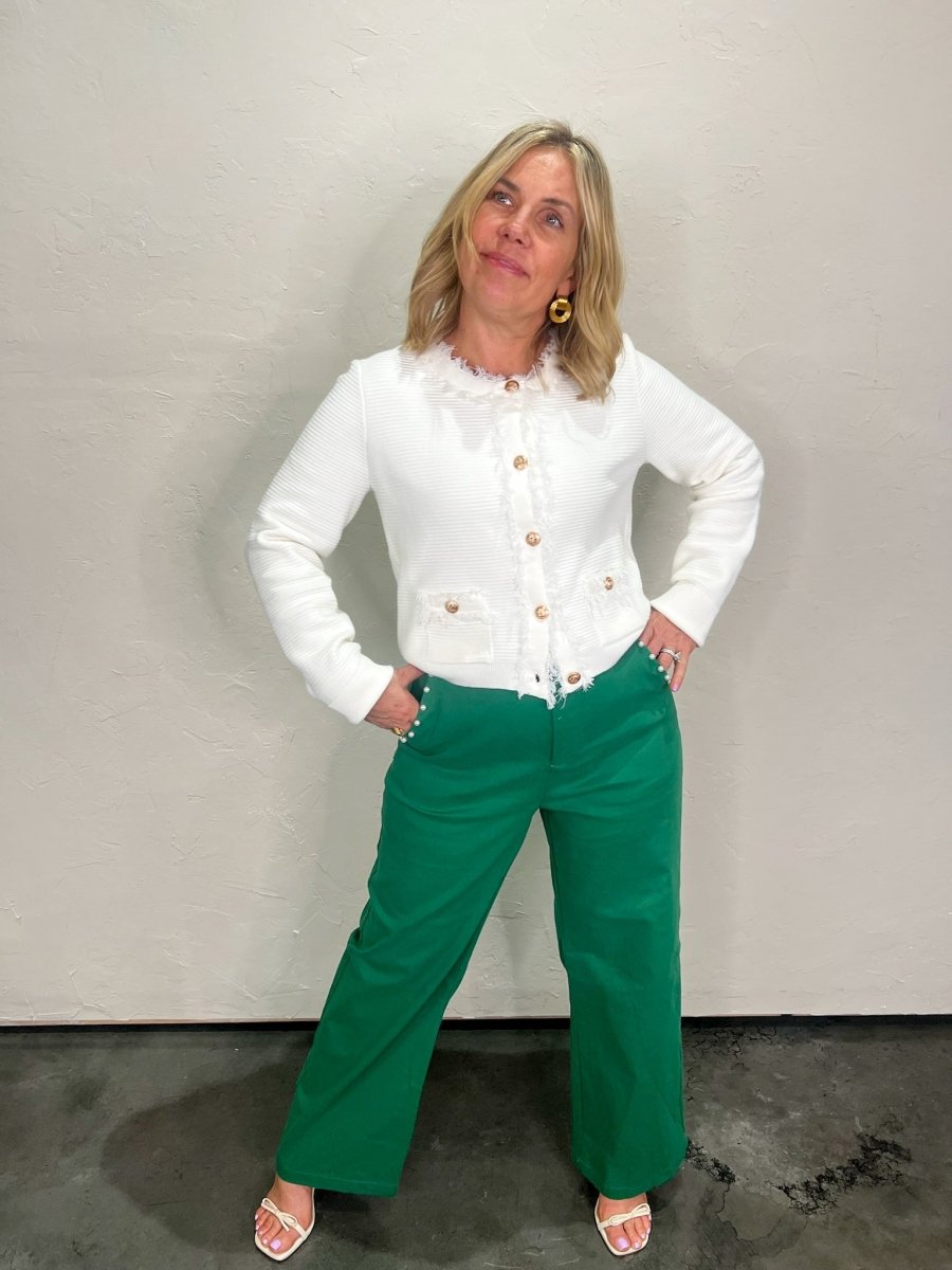Subtle Glam Pants - Green - Revel Boutique