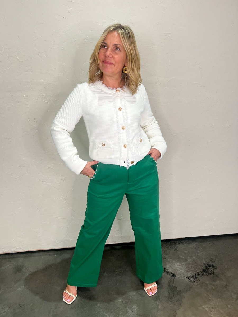 Subtle Glam Pants - Green - Revel Boutique
