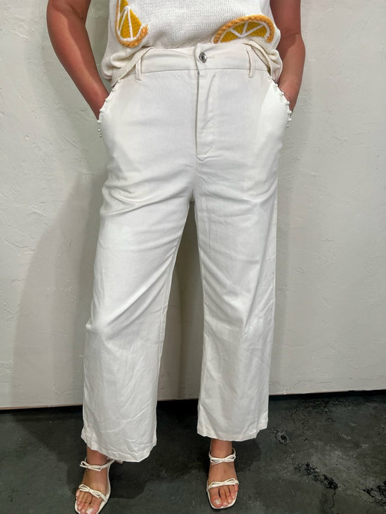 Subtle Glam Pants - Ivory - Revel Boutique