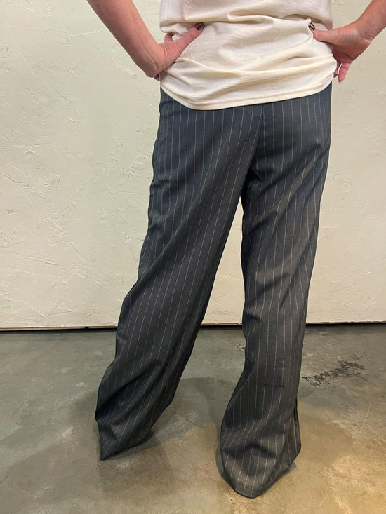 Suits Pinstripe Pants - Charcoal - Revel Boutique