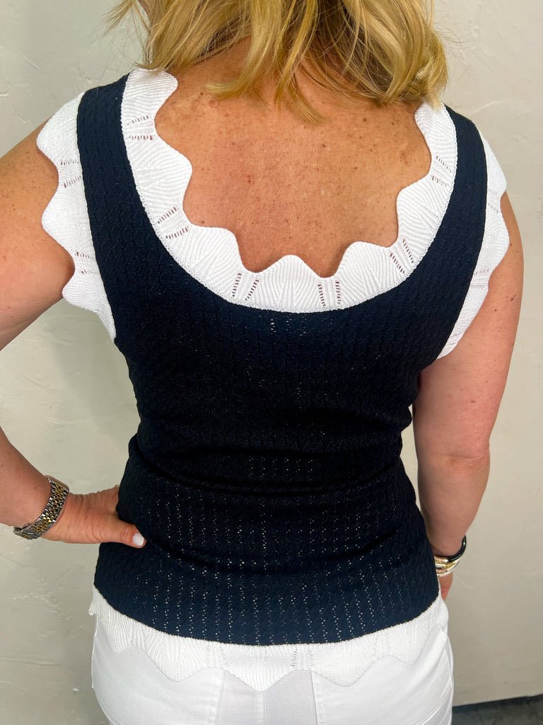 Summer Love Pointelle Tank - Black - Revel Boutique