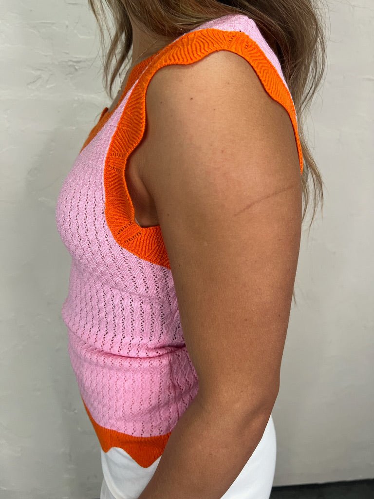 Summer Love Pointelle Tank - Pink - Revel Boutique