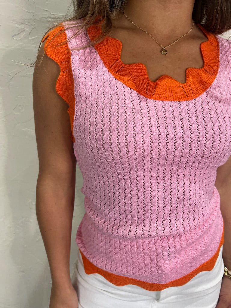 Summer Love Pointelle Tank - Pink - Revel Boutique