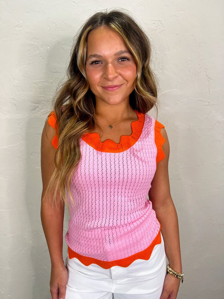 Summer Love Pointelle Tank - Pink - Revel Boutique