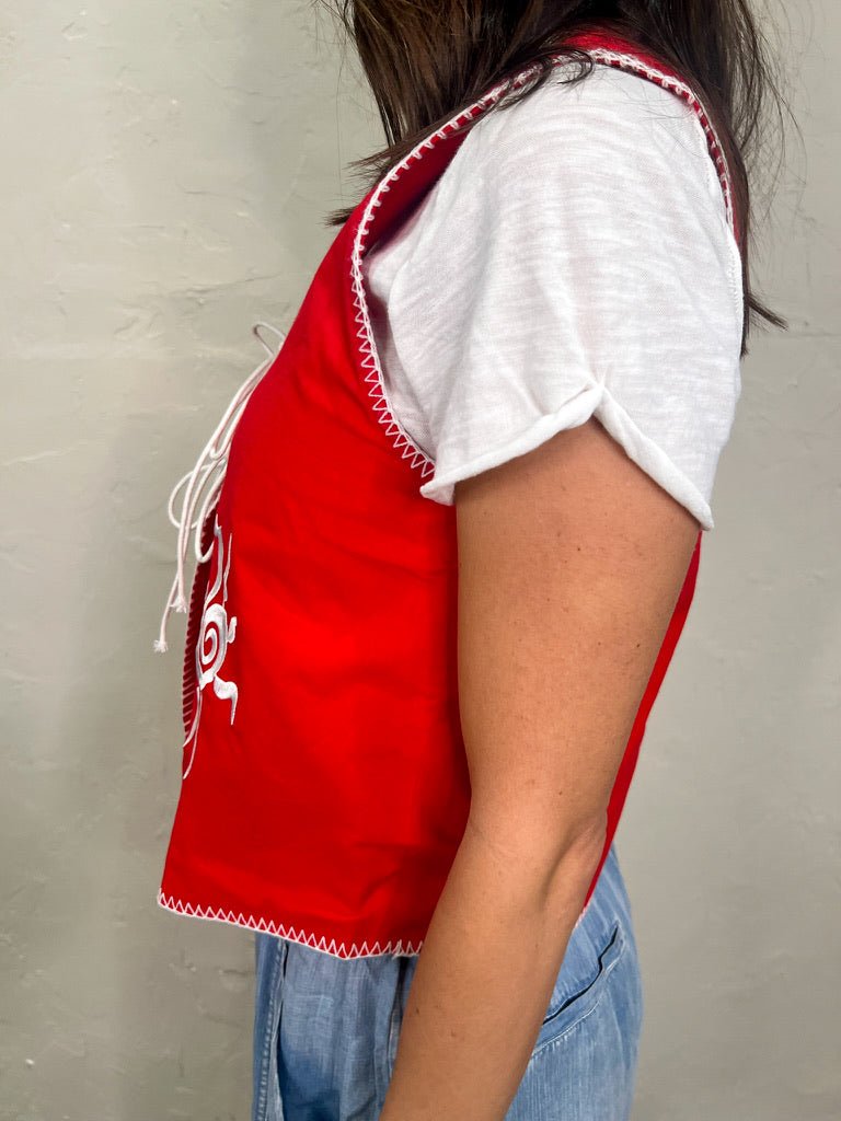 Sun + Moon Vest - Red - Revel Boutique