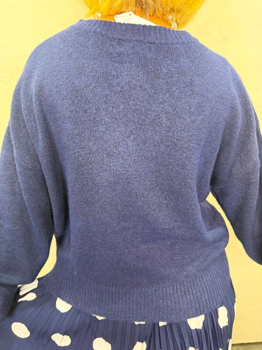 Swan Song Sweater - Navy - Revel Boutique