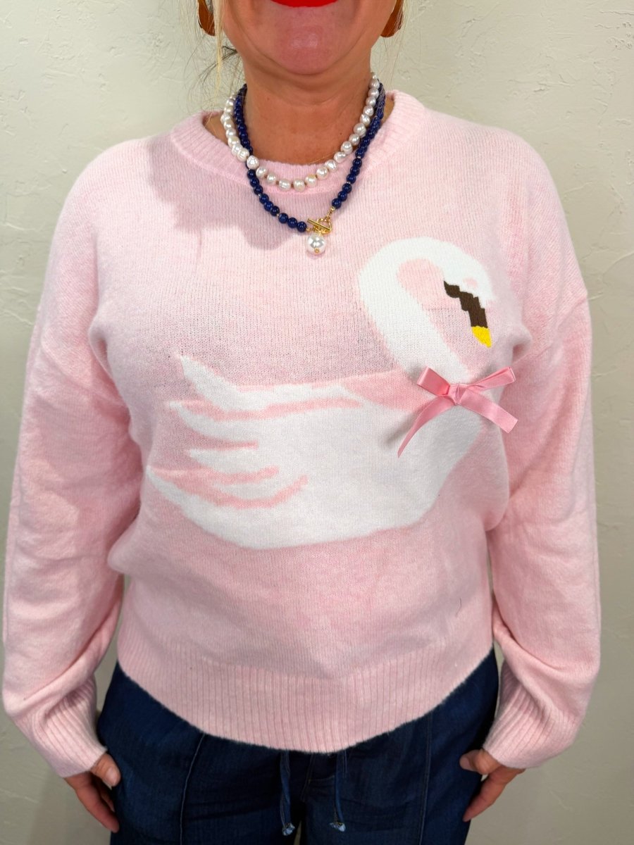 Swan Song Sweater - Pink - Revel Boutique